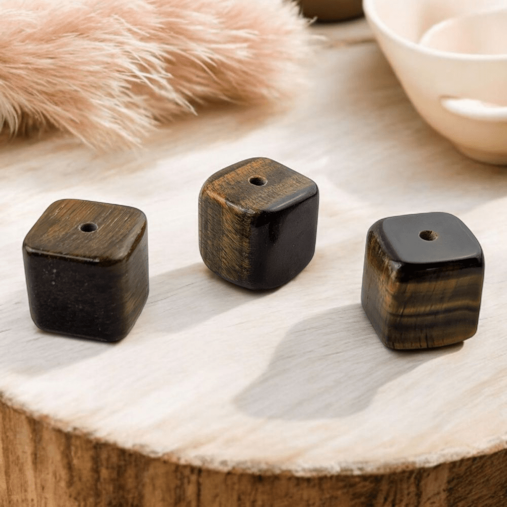 Tiger’s Eye cube incense burner for focus

