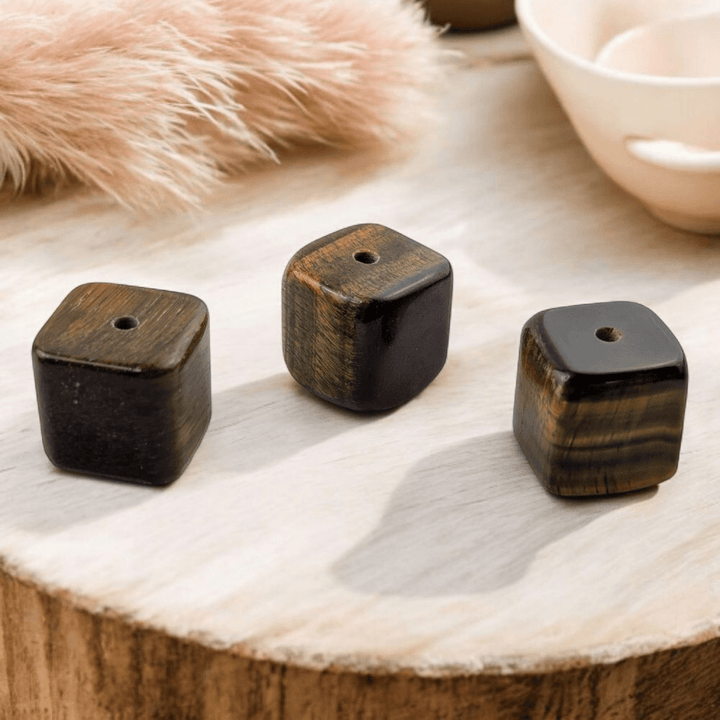 Tiger’s Eye cube incense burner for focus

