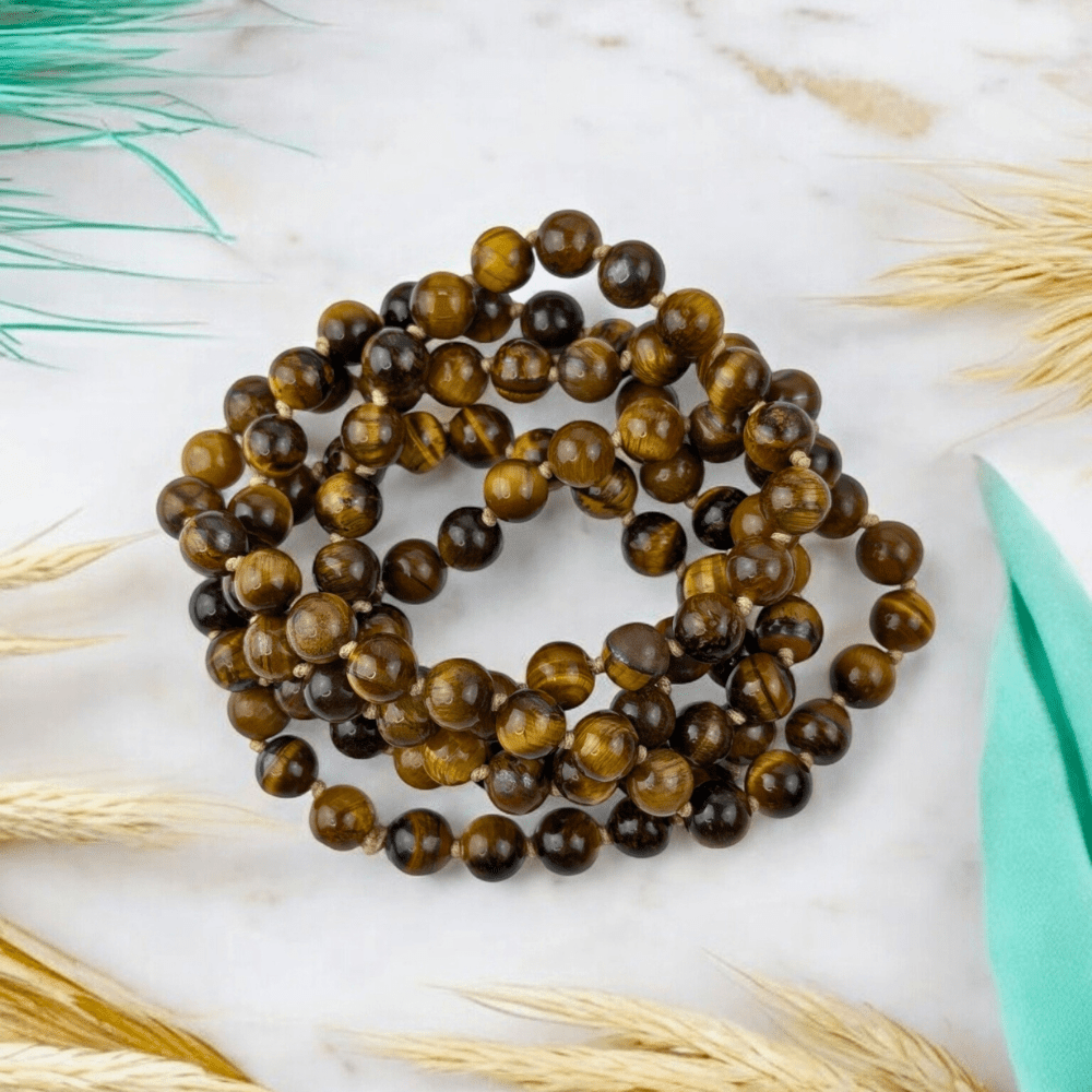 Tiger’s Eye mala beads for mindfulness and energy work