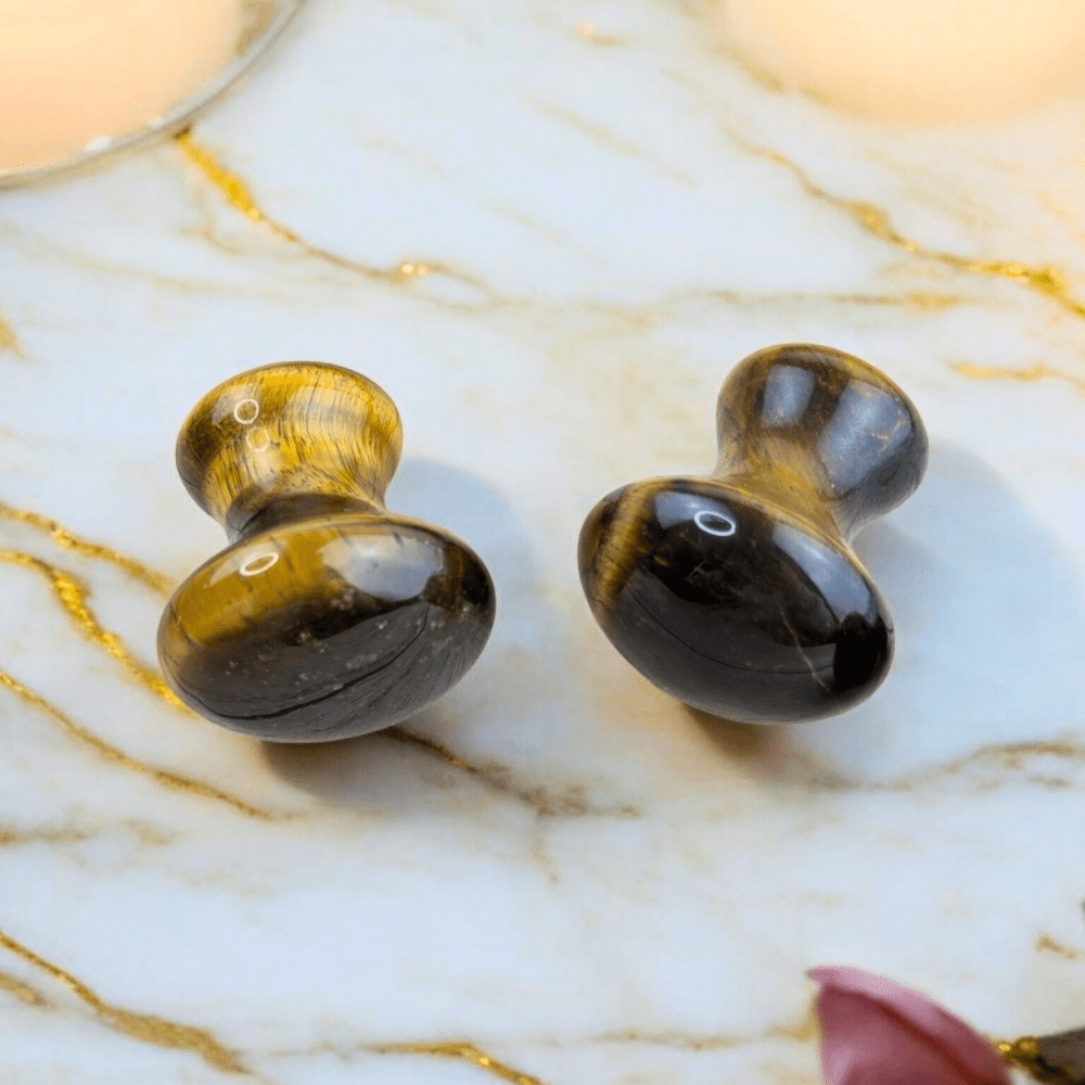 Polished Tiger’s Eye crystal massager from a Canadian metaphysical store