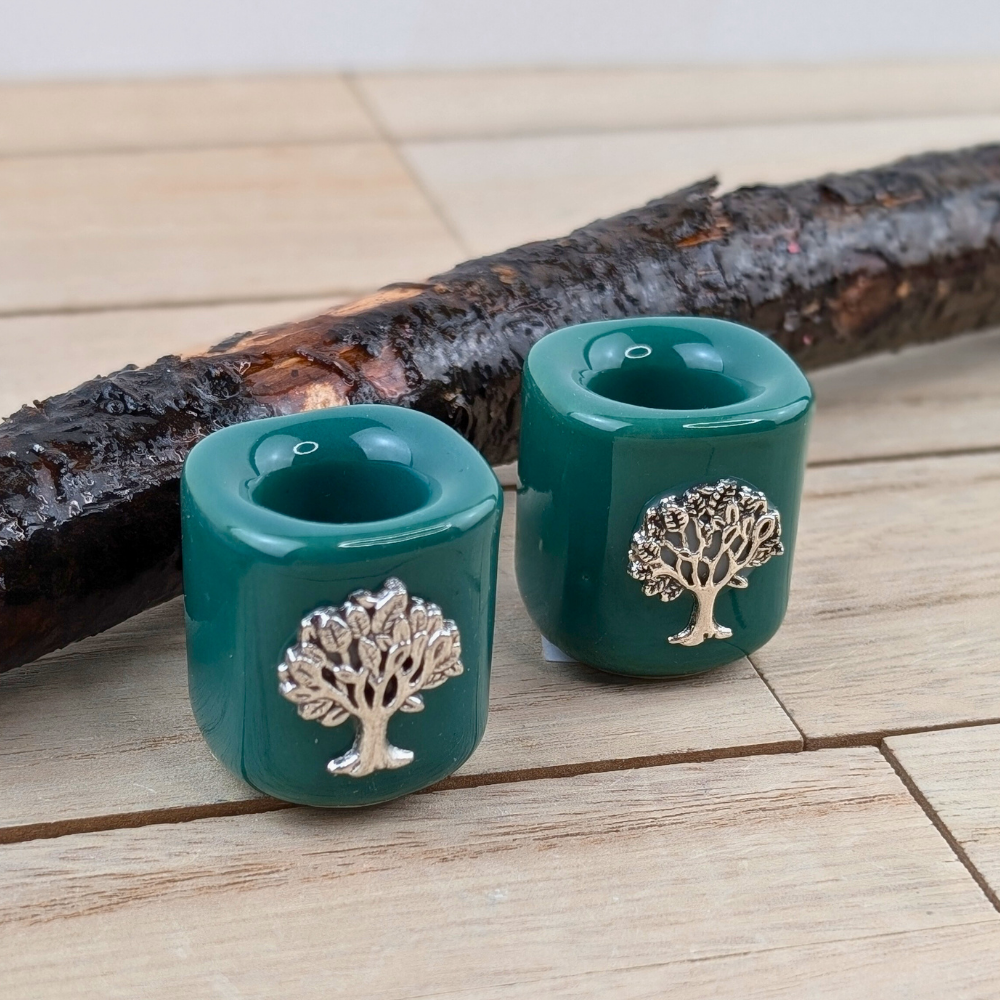 Mini green chime candle holder for spiritual practices