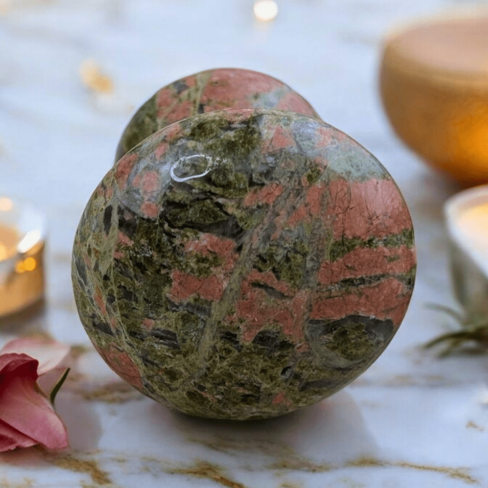 Heart chakra healing with Unakite personal massager