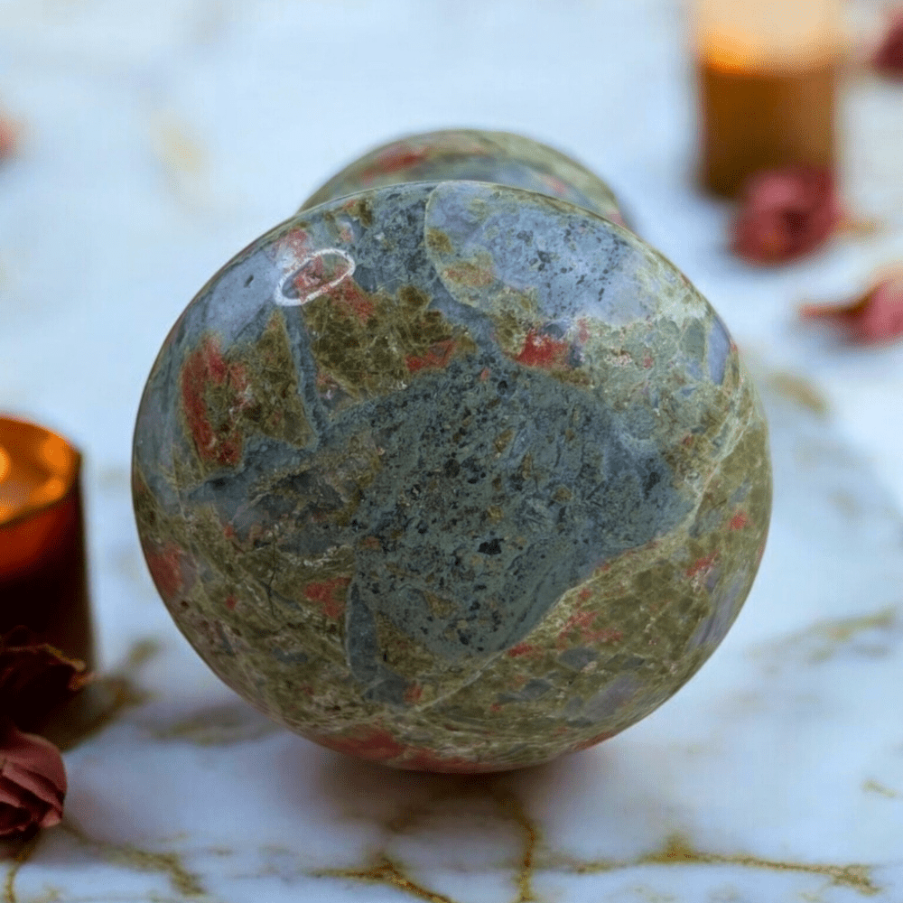 Unakite crystal massager for emotional release