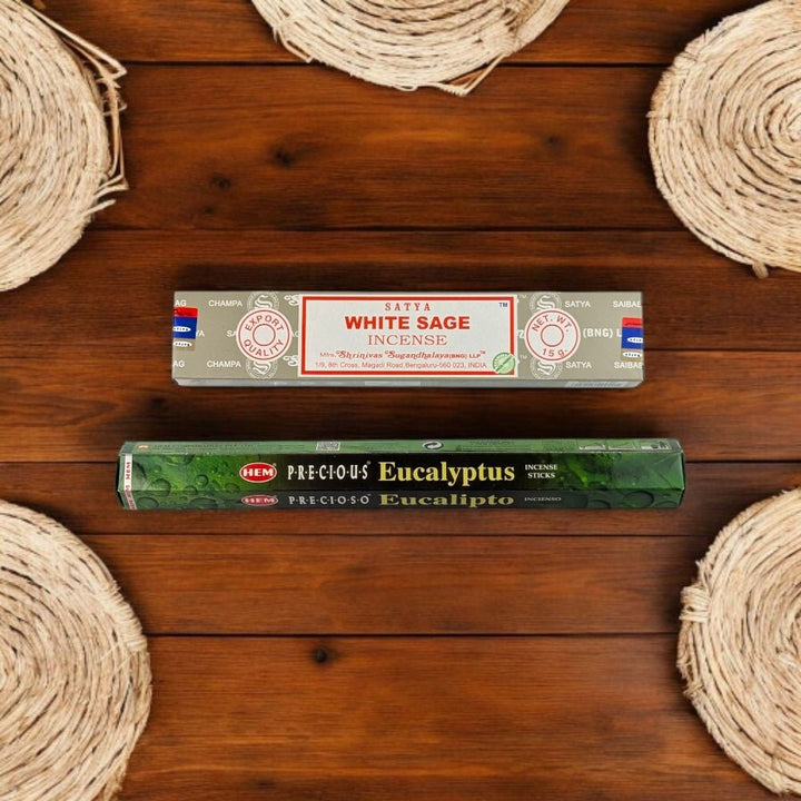 Virgo Zodiac Incense Set – White Sage &amp; Eucalyptus for Focus &amp; Renewal