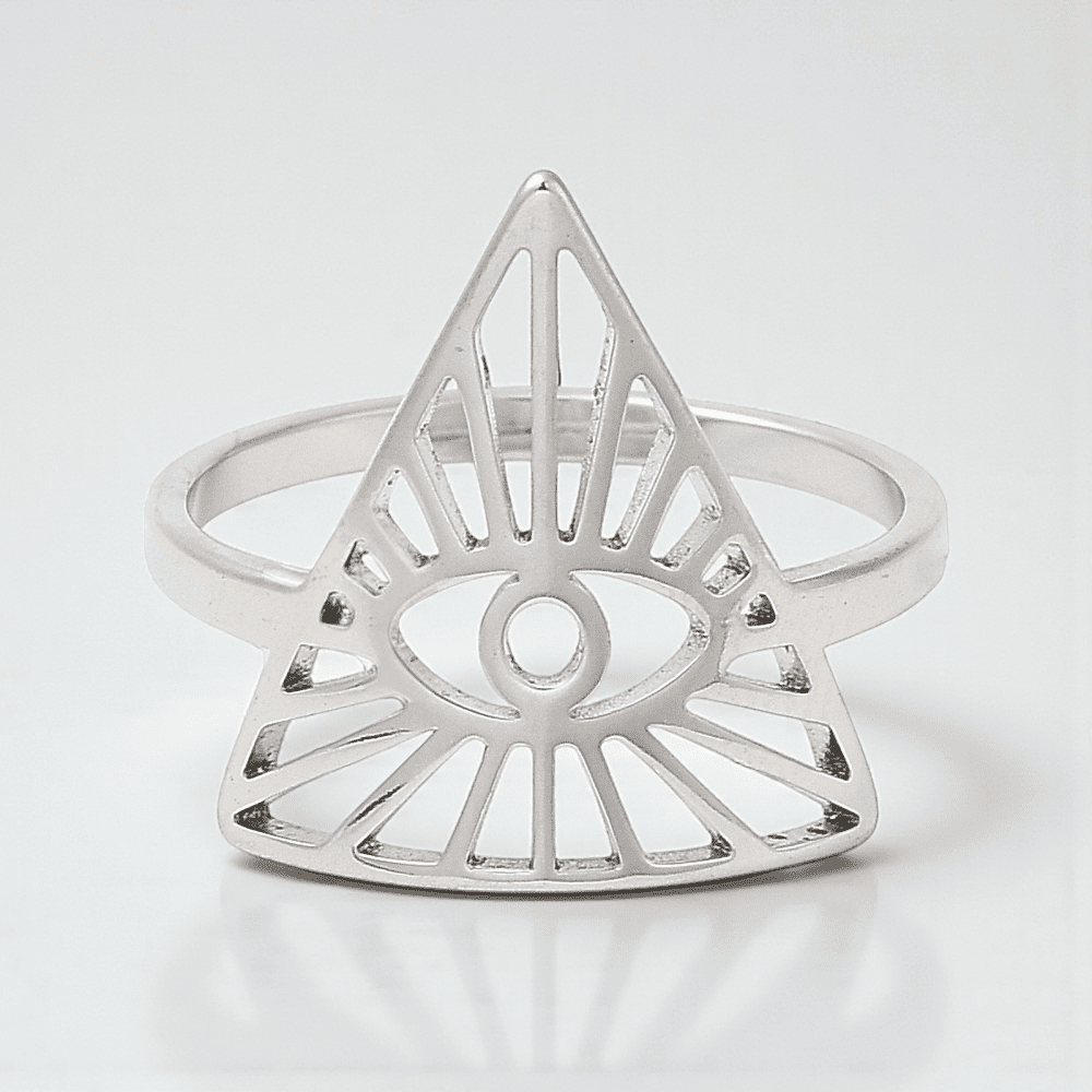 Eye symbol ring for protection and awareness available at zen collection metaphysical store near me. shop in-store or online now