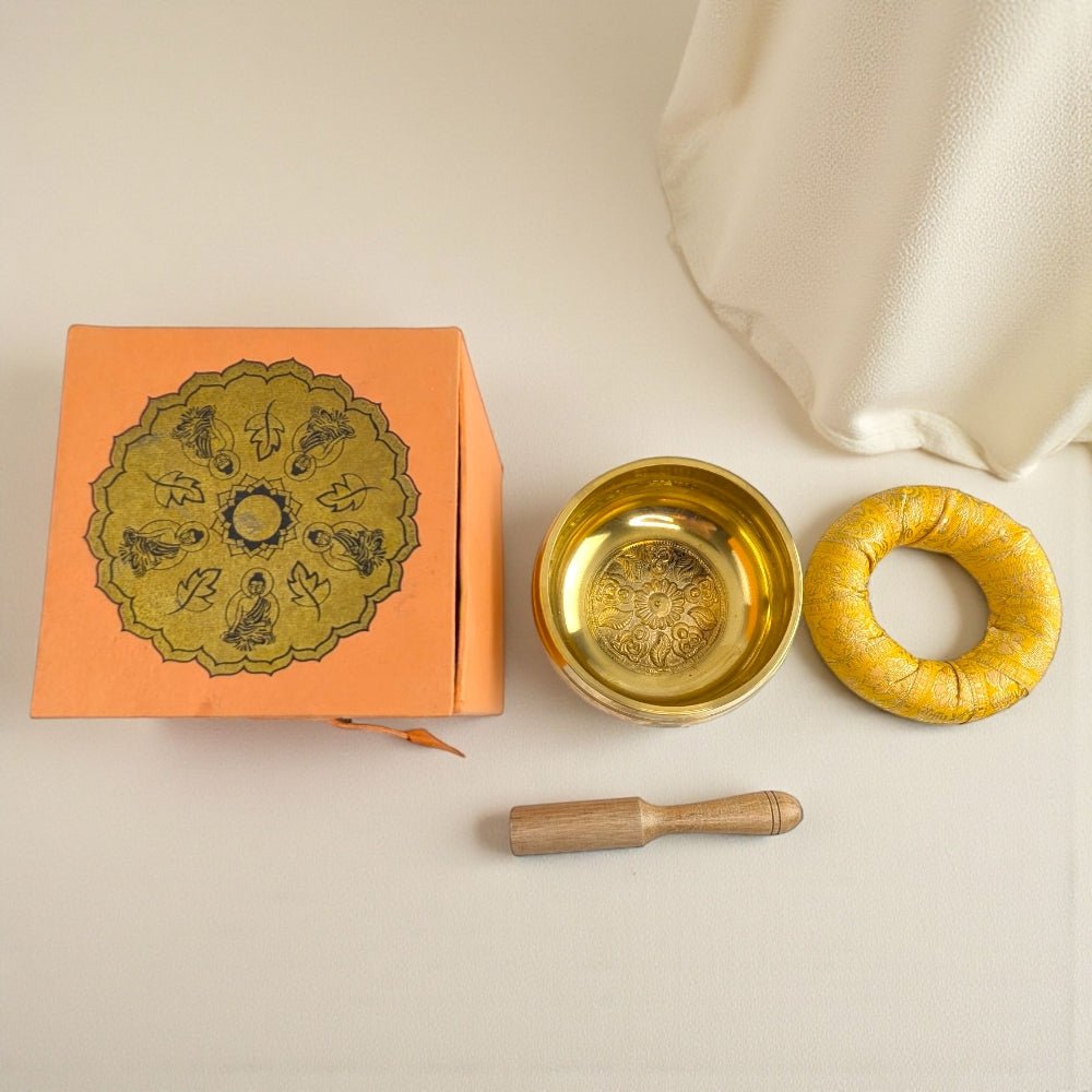 Traditional Tibetan singing bowl set available at zen collection metaphysical store near me