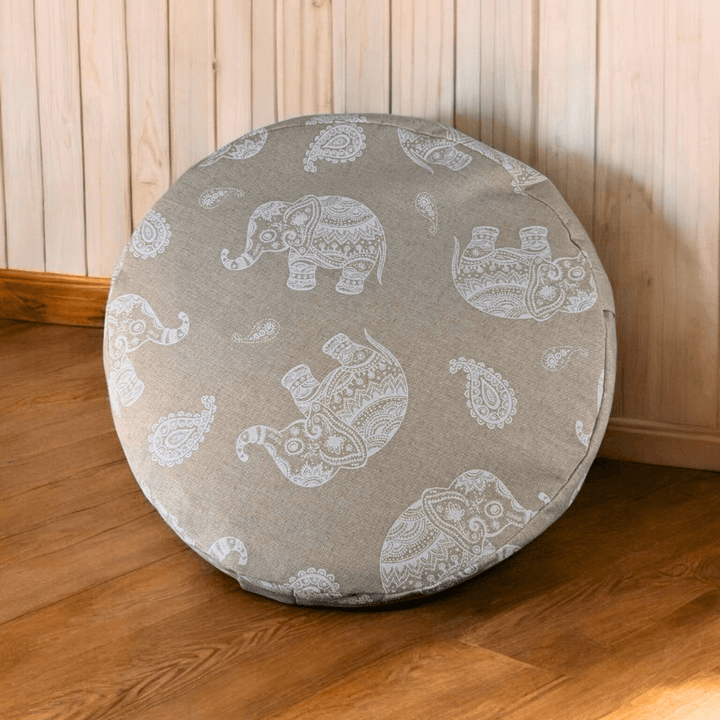 White Elephant Meditation Cushion for mindfulness