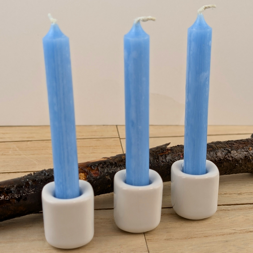 Glossy ceramic candle holder for spiritual ceremonies