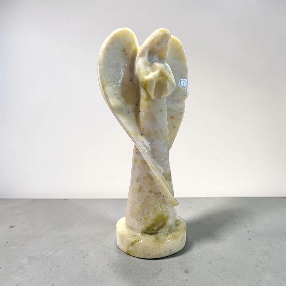 Xiuyan Jade Crystal Angel Carving | Xiuyan Jade | Prosperity and Abundance | Shop in-store or online with Zen Collection Canadian Metaphysical Store Near Me