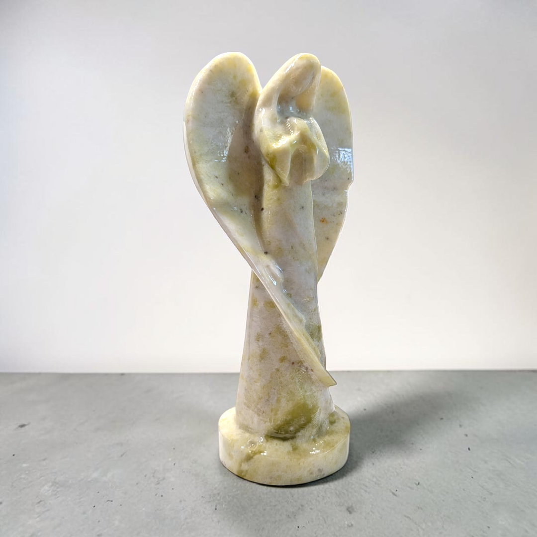 Xiuyan Jade Crystal Angel Carving | Xiuyan Jade | Prosperity and Abundance | Shop in-store or online with Zen Collection Canadian Metaphysical Store Near Me