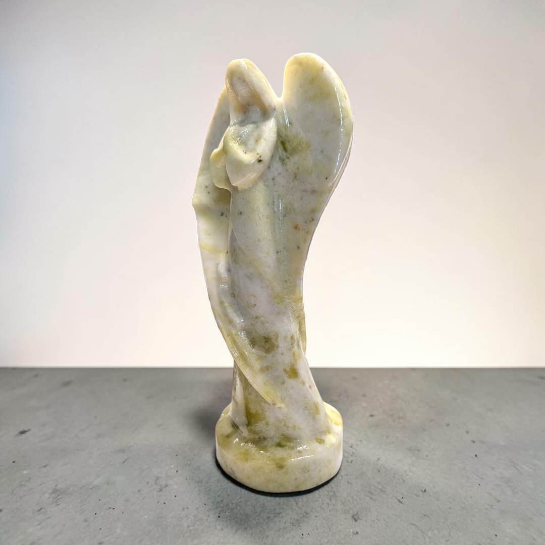 Xiuyan Jade Crystal Angel Carving | Xiuyan Jade | Prosperity and Abundance | Shop in-store or online with Zen Collection Canadian Metaphysical Store Near Me
