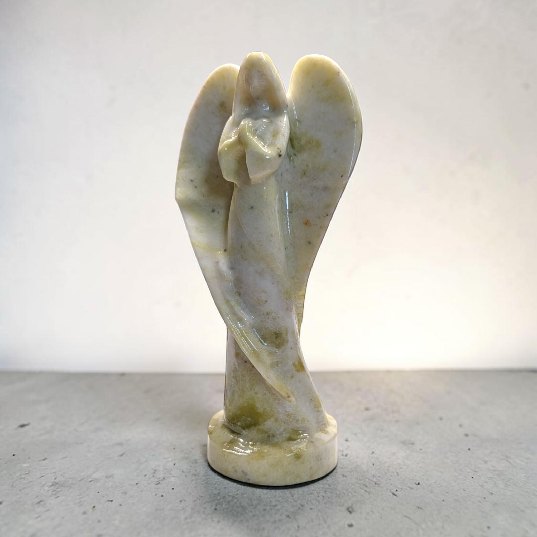 Xiuyan Jade Crystal Angel Carving | Xiuyan Jade | Prosperity and Abundance | Shop in-store or online with Zen Collection Canadian Metaphysical Store Near Me