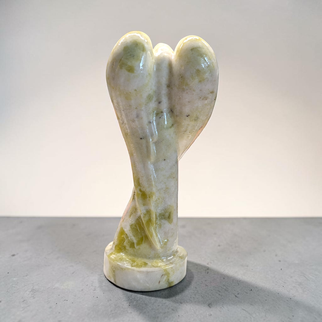 Xiuyan Jade Crystal Angel Carving | Xiuyan Jade | Prosperity and Abundance | Shop in-store or online with Zen Collection Canadian Metaphysical Store Near Me