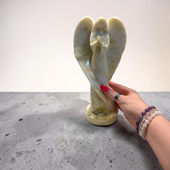 Xiuyan Jade Crystal Angel Carving | Xiuyan Jade | Prosperity and Abundance | Shop in-store or online with Zen Collection Canadian Metaphysical Store Near Me