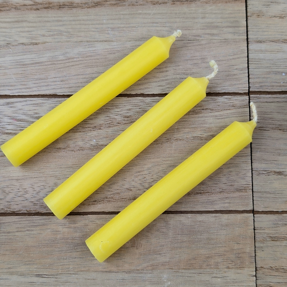 Yellow Chime Candle for rituals and meditation.