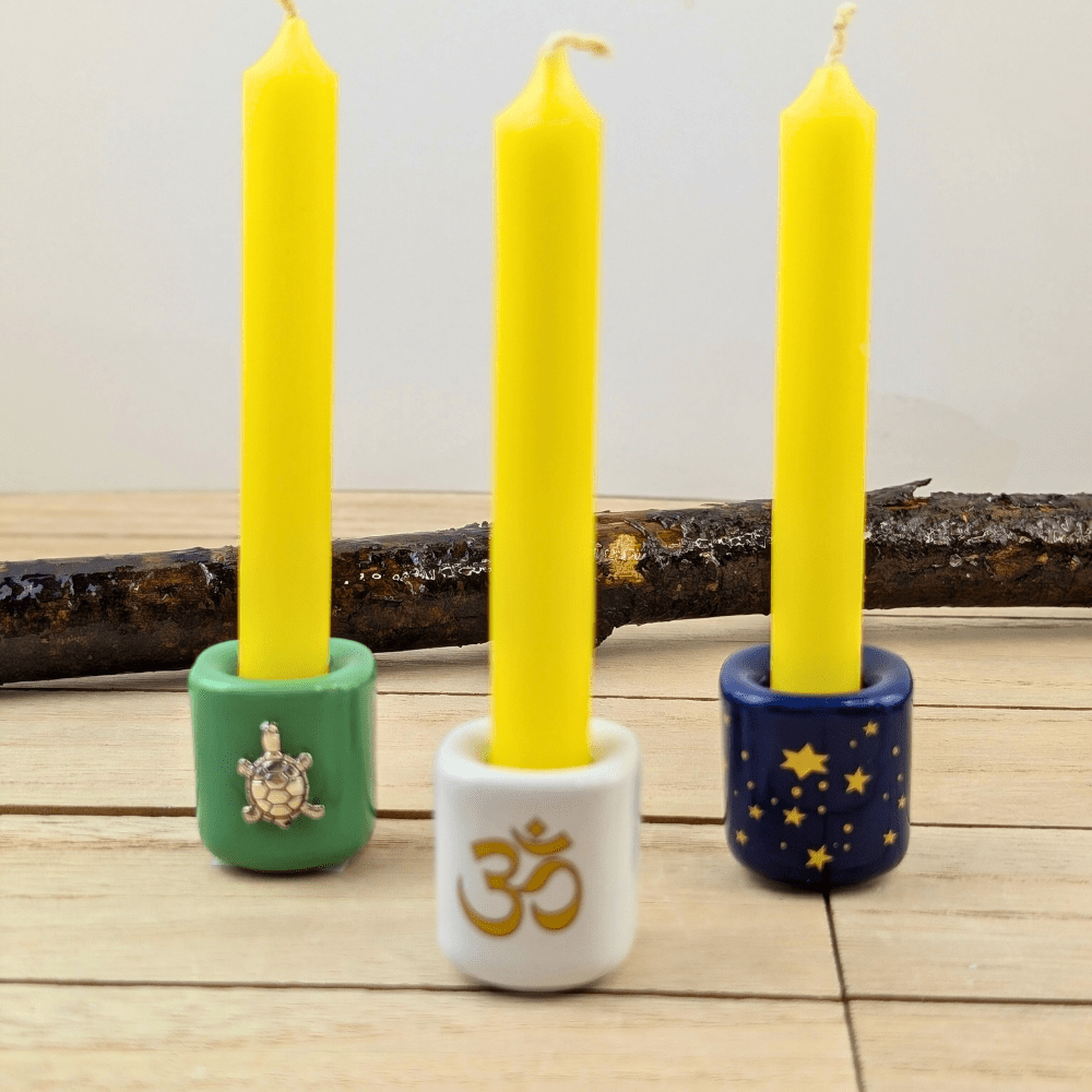 4-inch yellow candle for solar plexus chakra alignment