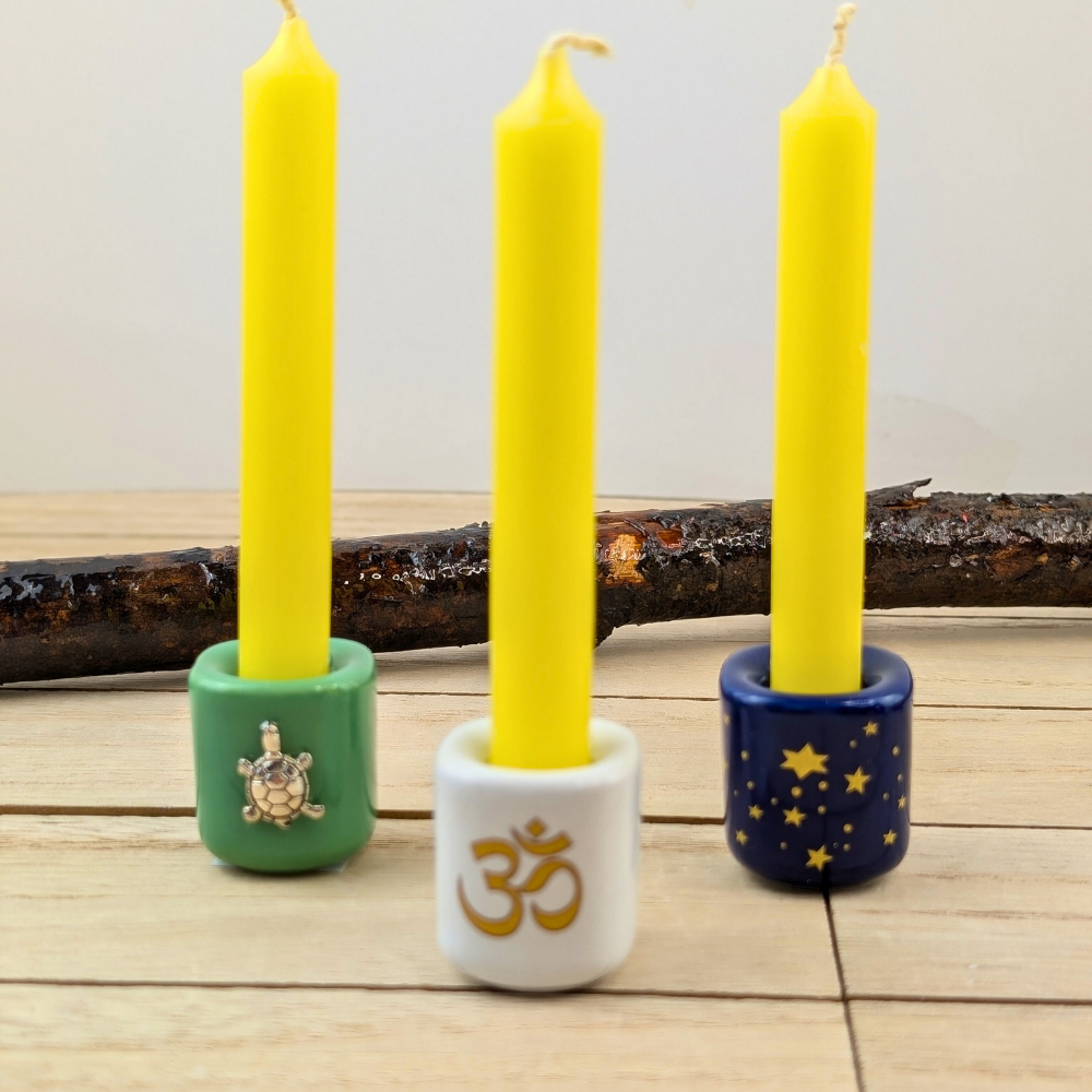 4-inch yellow candle for solar plexus chakra alignment