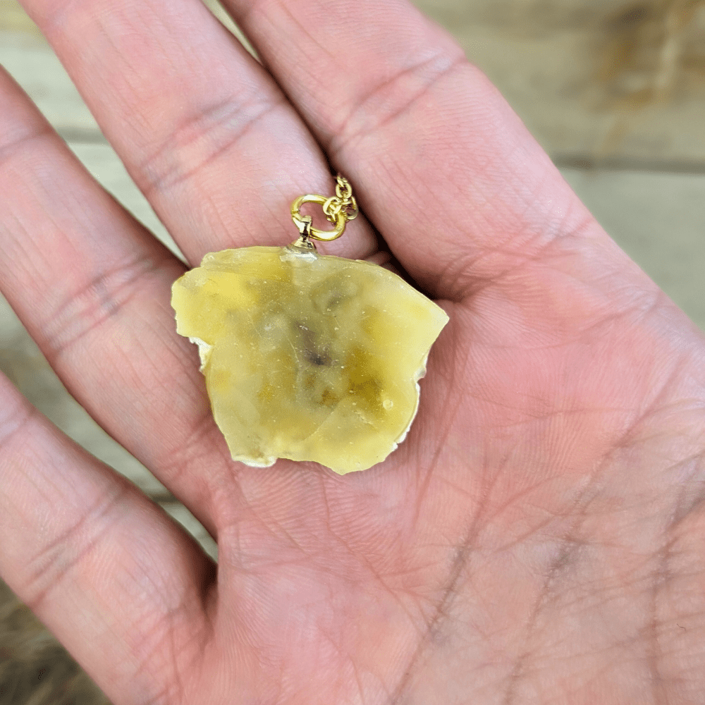 Uplifting Yellow Opal Necklace, perfect for spiritual growth and renewal.