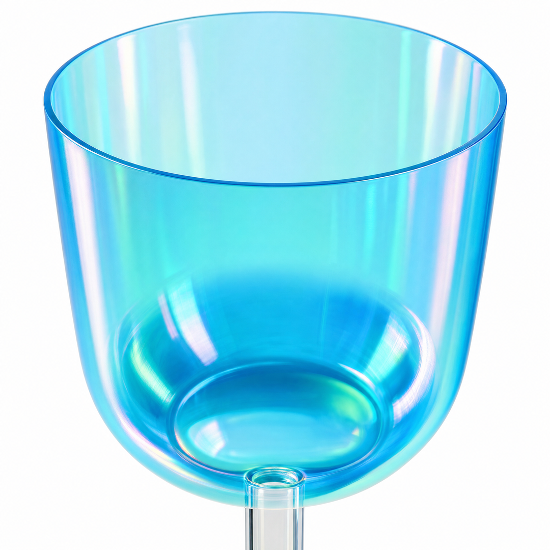 Blue Quartz Crystal Singing Bowl with Handle - Alternate Angle | Metaphysical Store Canada