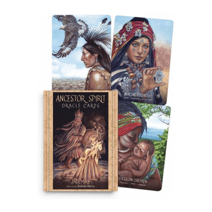 Ancestor Spirit Oracle Cards box with three cards