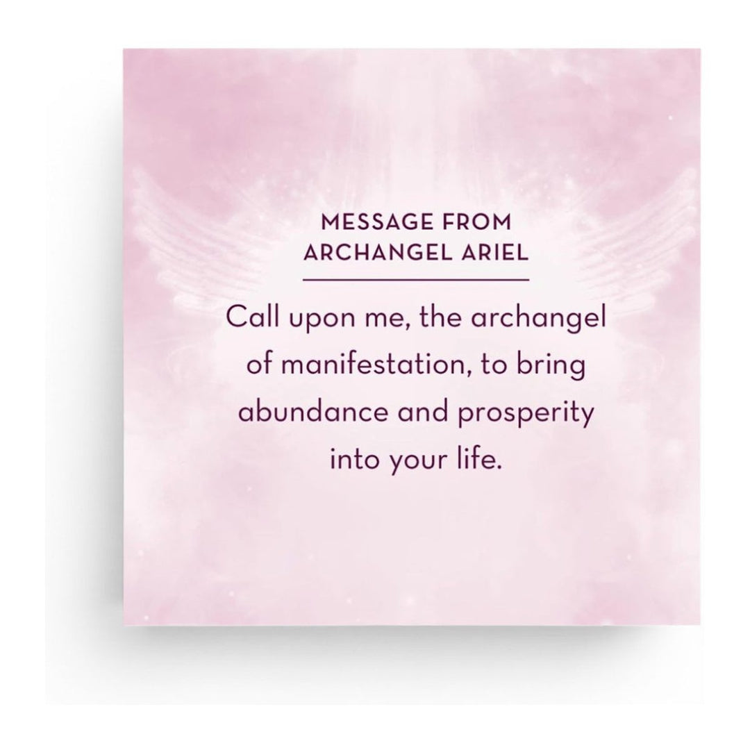 Message from Archangel Ariel card about abundance, from the Angel Affirmation Cards