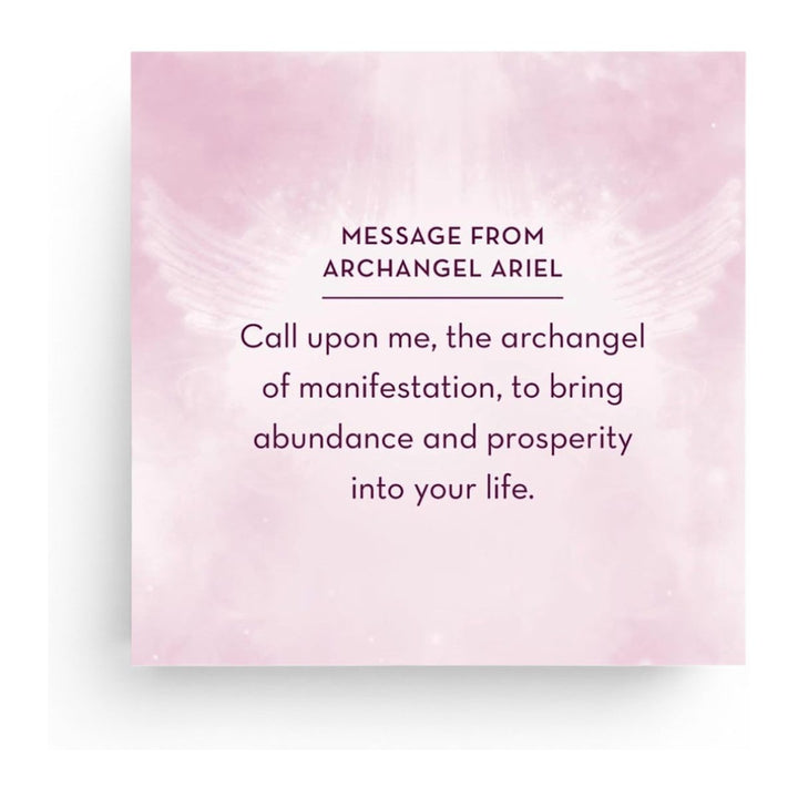 Message from Archangel Ariel card about abundance, from the Angel Affirmation Cards