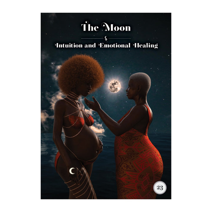 The Moon card from the Black Moon Lilith Cosmic Alchemy Oracle