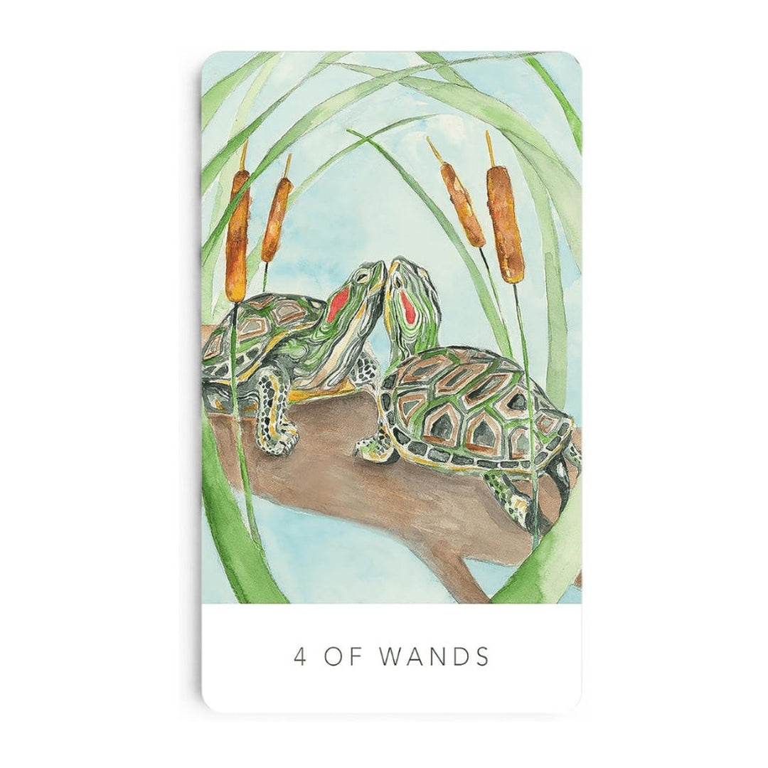 Four of Wands card from the Black Seed Tarot