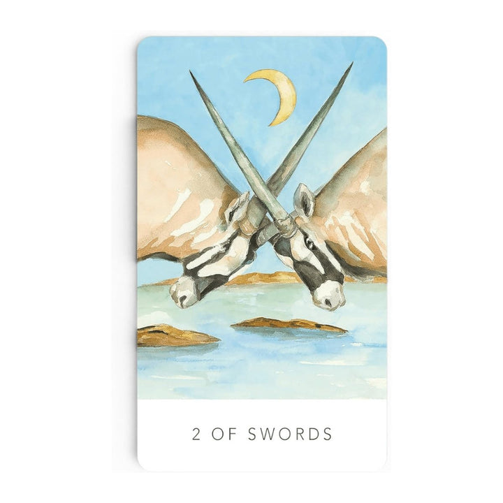 Two of Swords card from the Black Seed Tarot