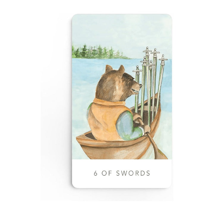 Six of Swords card from the Black Seed Tarot