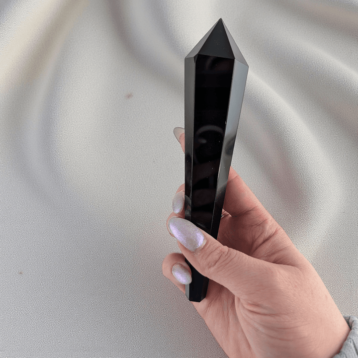 Canadian crystal shop black obsidian wand root chakra protection 