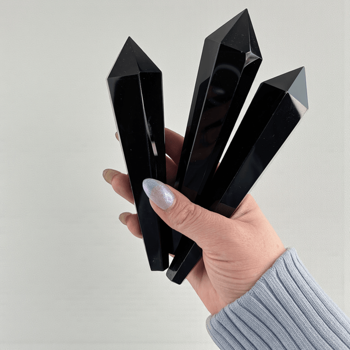 Canadian crystal shop black obsidian wand root chakra protection 