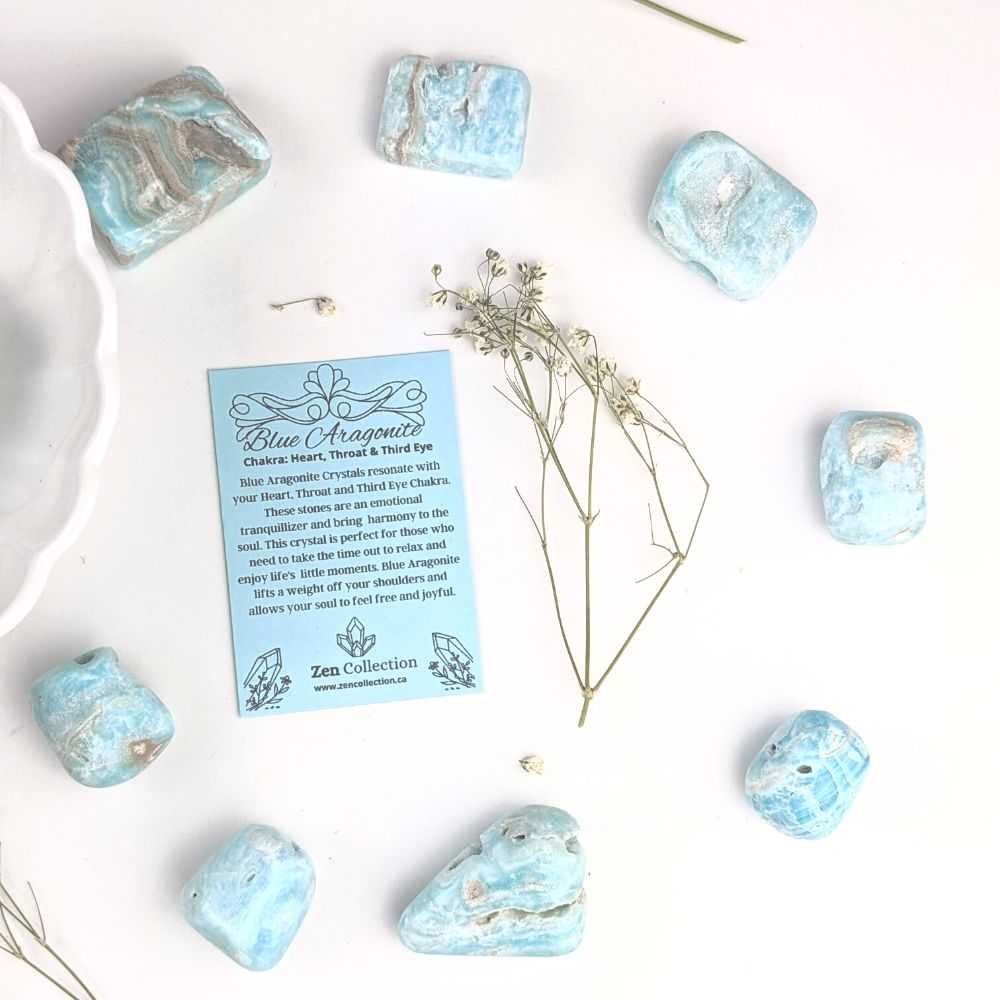 Blue Aragonite Tumbles - Zen Collection