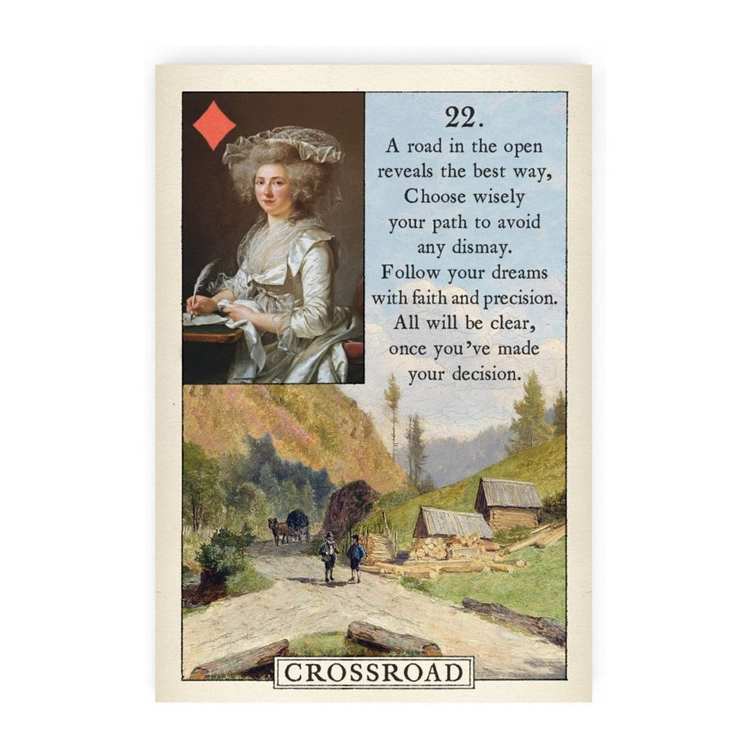 Crossroad card (22) from the Blue Bird Lenormand