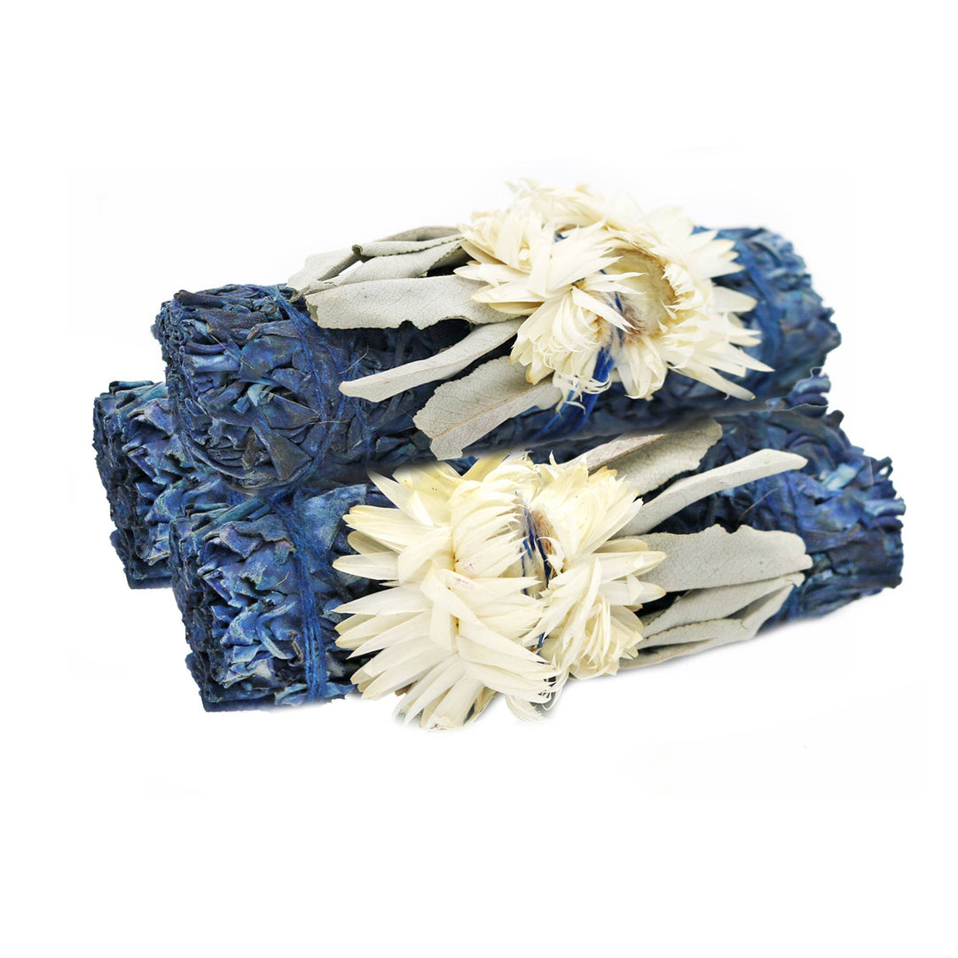 Blue Moon Floral and White Sage Smudge Stick - Zen Collection