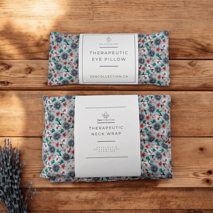 Blue Wild Flower Pillow Set with neck wrap and eye pillow