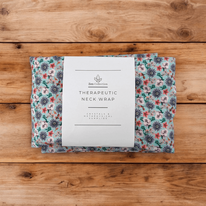 Weighted neckwrap in soft blue cotton fabric