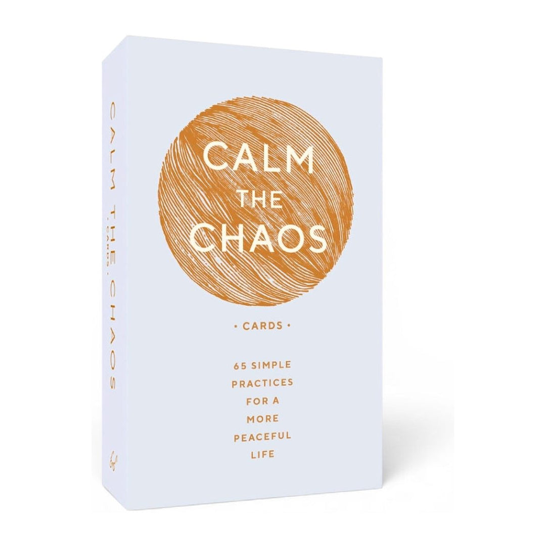 Calm the Chaos cards box, standing at an angle