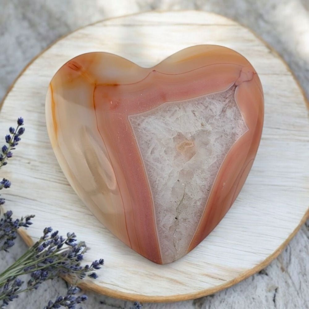 Orange Carnelian Crystal Heart for Confidence