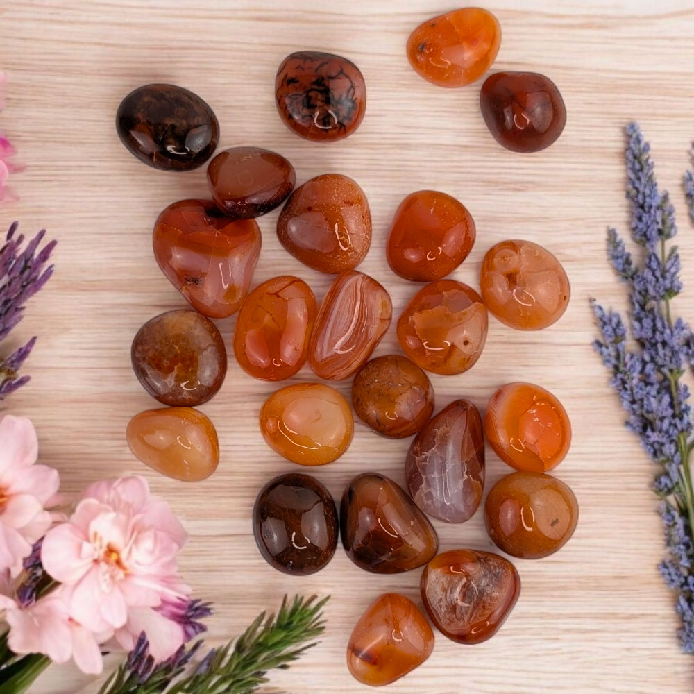 sacral chakra carnelian tumble stone