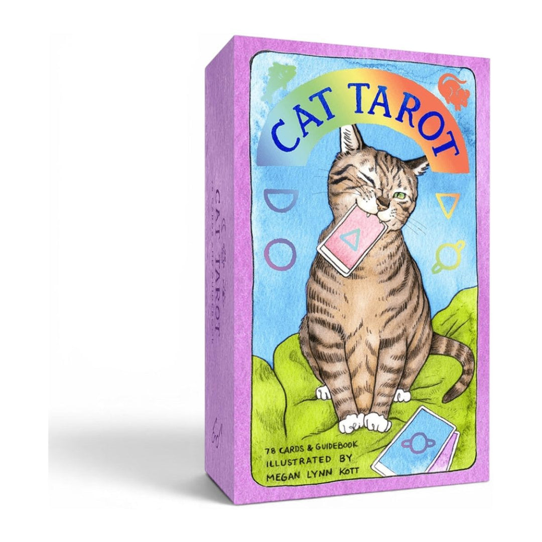 Cat Tarot box by Megan Lynn Kott, standing at an angle