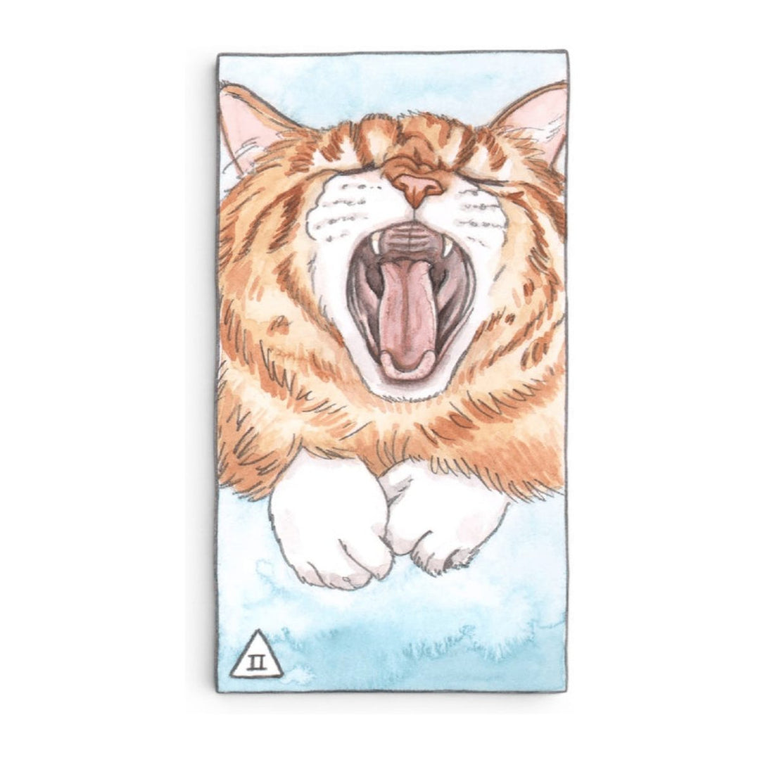 Yawning cat card from the Cat Tarot