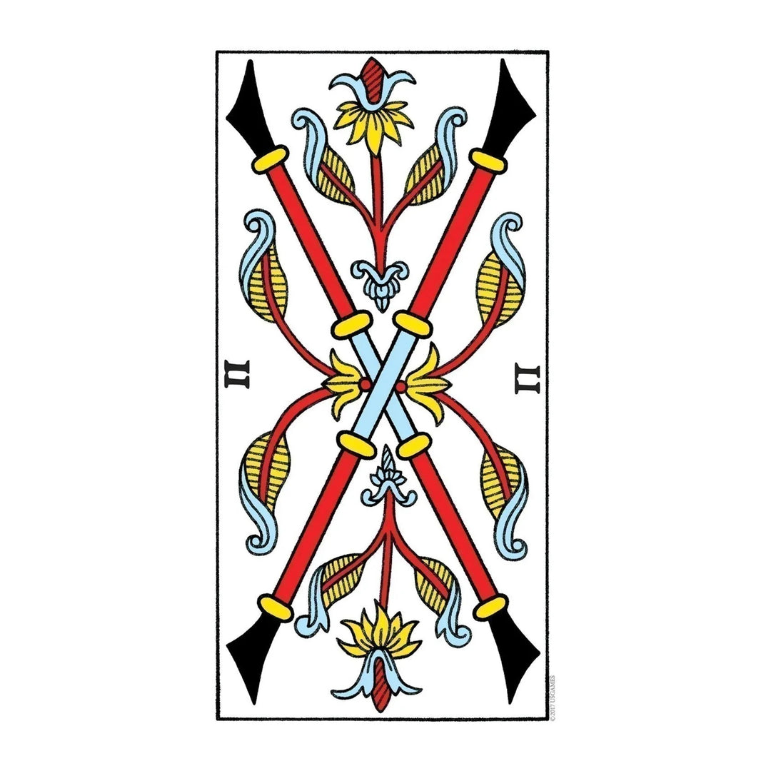 Two of Wands card from the CBD Tarot De Marseille