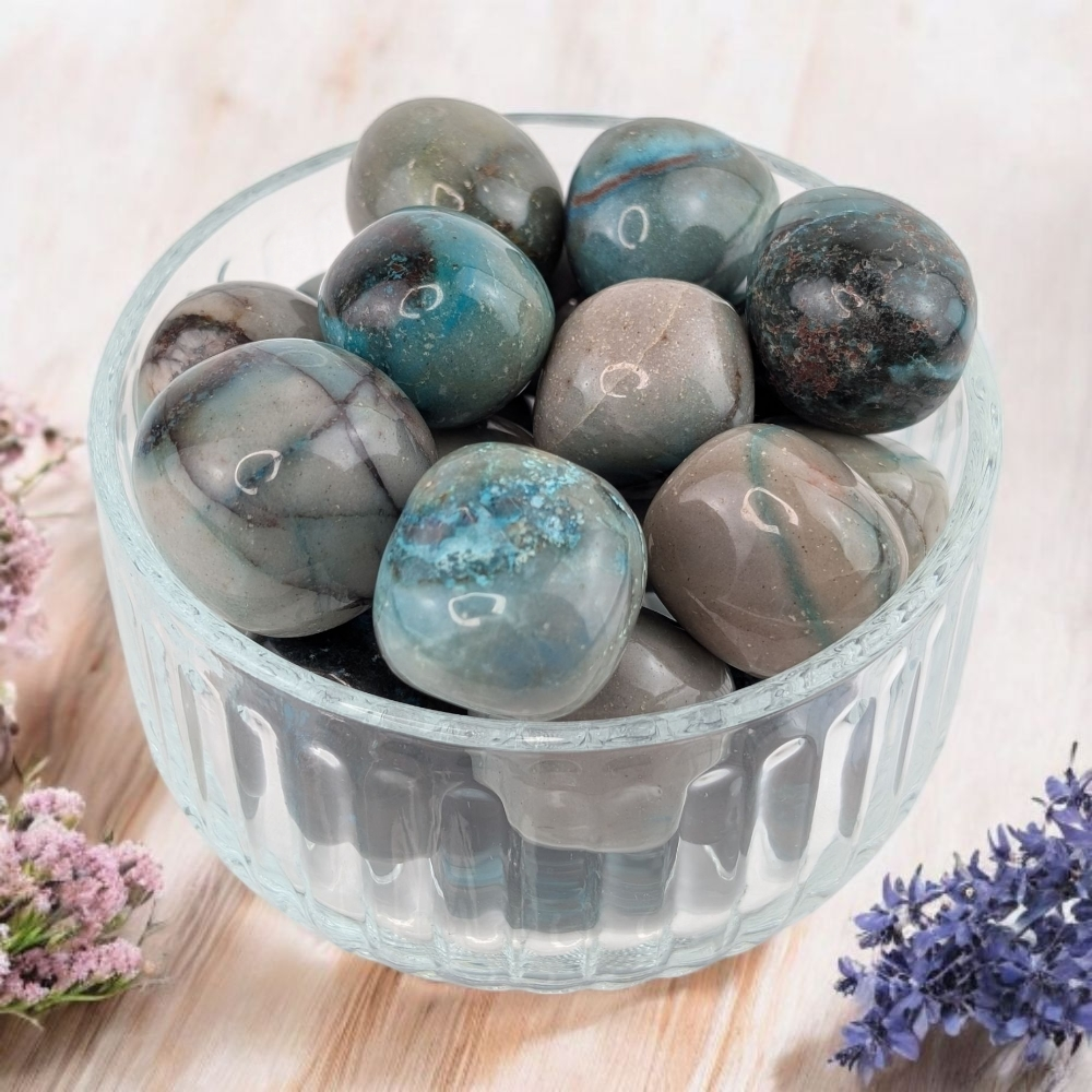 small chrysocolla crystal with natural blue-green hues