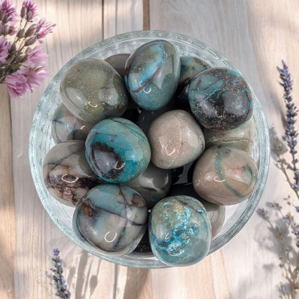 small chrysocolla crystal with natural blue-green hues