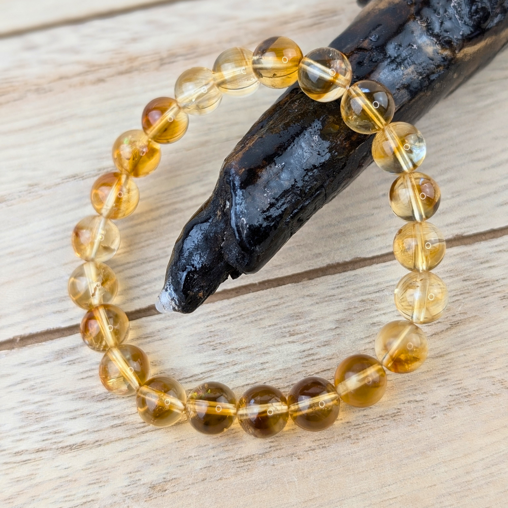 Healing citrine crystal bracelet for solar plexus chakra