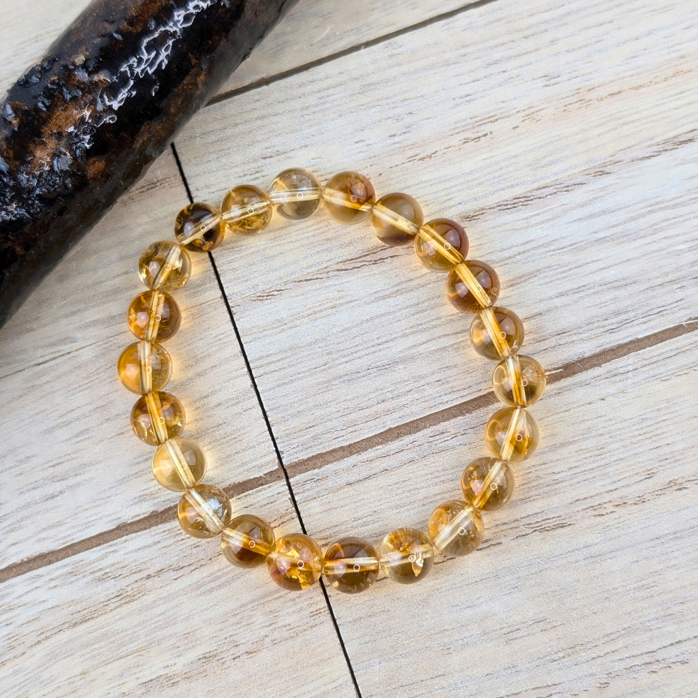 Golden citrine crystal bracelet for happiness and energy