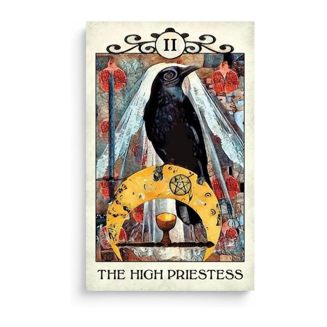 The High Priestess card from Crow Tarot
