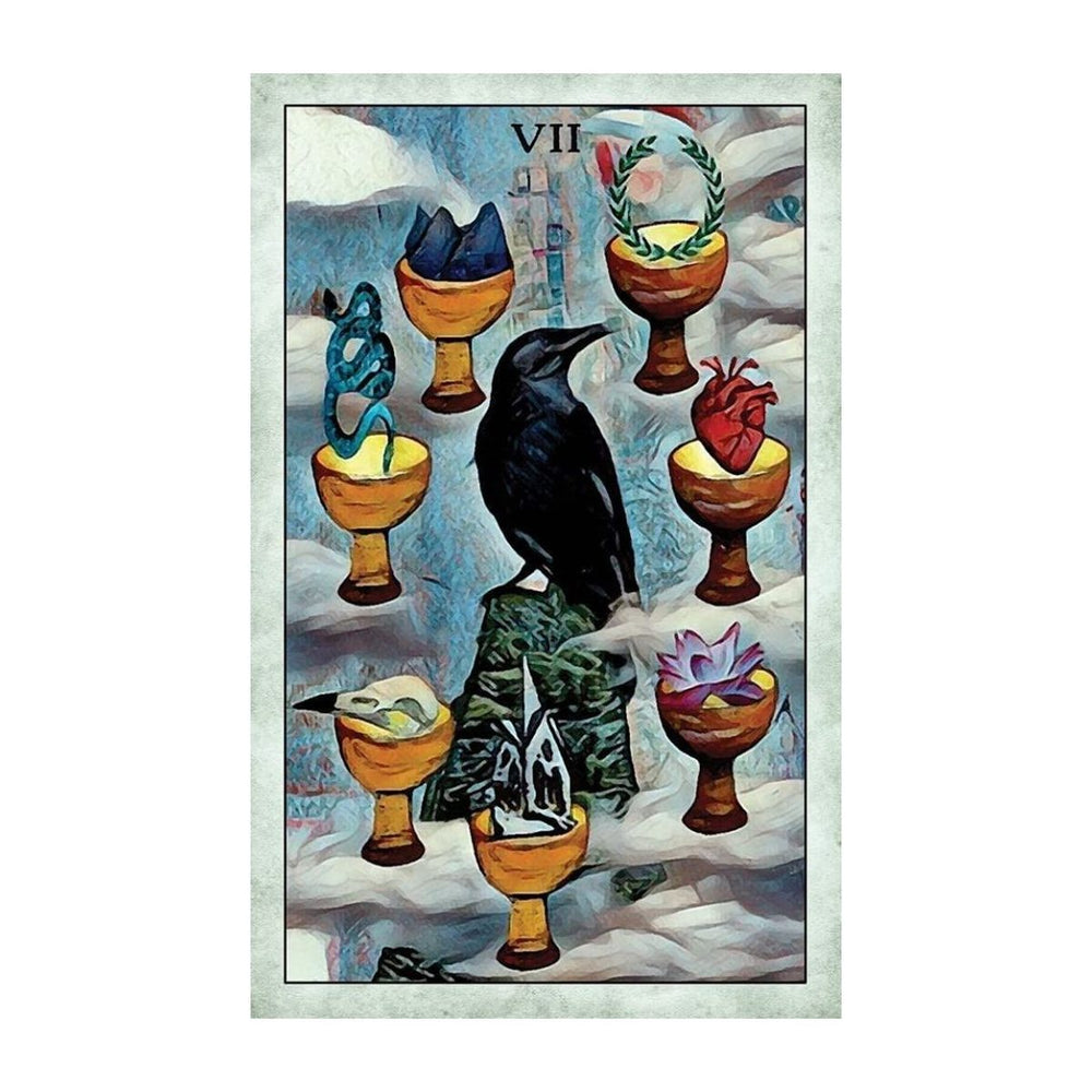 Seven of Cups card from Crow Tarot