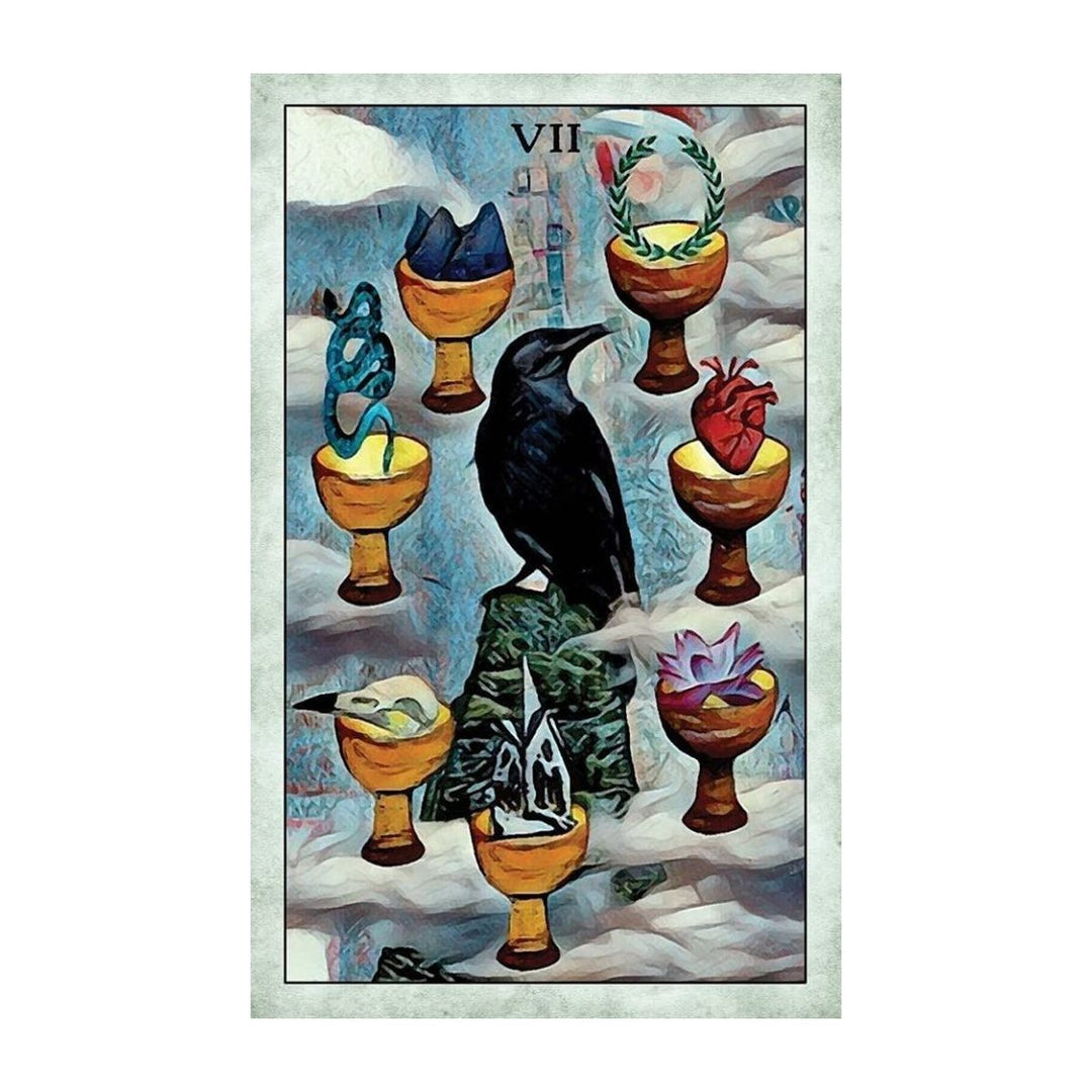 Seven of Cups card from Crow Tarot